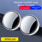 2Pcs Car Blind Spot Mirrors Suction Cup Vacuum Adsorption 360 Adjustable Round Rear View Convex Mirror Waterproof White Frame for Cars SUVs