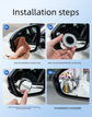 2Pcs Car Blind Spot Mirrors Suction Cup Vacuum Adsorption 360 Adjustable Round Rear View Convex Mirror Waterproof Black Frame for Cars SUVs