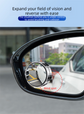 2Pcs Car Blind Spot Mirrors Suction Cup Vacuum Adsorption 360 Adjustable Round Rear View Convex Mirror Waterproof Sliver Frame for Cars SUVs
