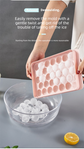 2 PCS Round Ice Cube Trays with Lids 14 Cavity Sphere Ice Ball Maker Mould Stackable Hard Plastic Easy Release for Whiskey Cocktails Pink