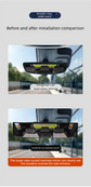 Panoramic Rear View Mirror Car Wide Angle Convex Curve Mirror Anti-Glare Universal Clip-On Interior Rearview Mirror 28.5cm Large Field of Vision