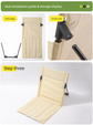 Portable Folding Beach Ground Chair with Back Support Sky Blue Striped Lightweight Padded Mat for Camping Picnics Festivals - Standard Model