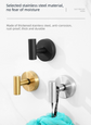 Heavy Duty Stainless Steel Suction Cup Hook Vacuum Wall Hanger Brushed White No Drill Towel Holder for Bathroom Kitchen & Shower - Waterproof