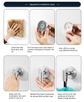 Heavy Duty Stainless Steel Suction Cup Hook Vacuum Wall Hanger Brushed Gold No Drill Towel Holder for Bathroom Kitchen & Shower - Waterproof