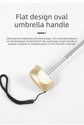 Compact Mini Pocket Umbrella UPF50+ Sun Protection Lightweight Travel Parasol - Windproof 5-Fold Rain Shade with Flat Gold Handle (Black)