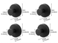 4-Pack Heavy Duty Vacuum Suction Cup Hooks Matte Black - Stainless Steel No-Drill Wall Hangers for Bathroom, Shower & Kitchen (Waterproof)