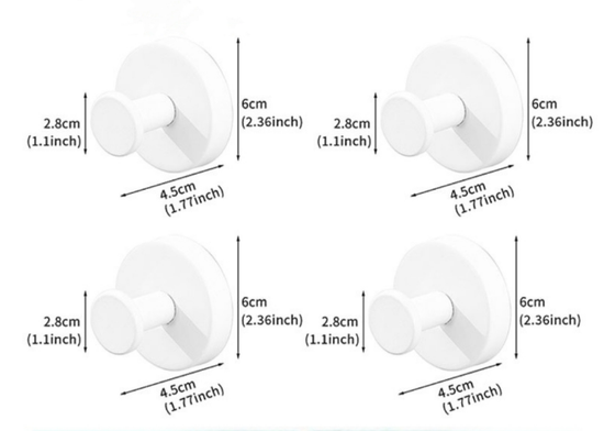 4-Pack Heavy Duty Vacuum Suction Cup Hooks White - Stainless Steel No-Drill Wall Hangers for Bathroom, Shower & Kitchen (Waterproof & Reusable)