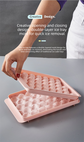 2 PCS Round Ice Cube Trays with Lids 14 Cavity Sphere Ice Ball Maker Mould Stackable Hard Plastic Easy Release for Whiskey Cocktails White