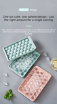 2 PCS Large Round Ice Cube Trays with Lids 3 Cavity Sphere Ice Ball Maker Mould Stackable Hard Plastic Slow Melting for Whiskey Cocktails White