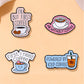 4 Pieces Cartoon Coffee Lovers Enamel Pin Set Zinc Alloy Coffee Cup Badges for Jackets Bags Hats Backpacks Decorative Jewelry Gift Set