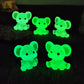 3 PCS Set Mini Luminous Purple Elephant Figurines Split Pose Glow in the Dark Resin Ornaments for Micro Landscape Garden and Desk Decor