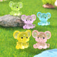3 PCS Set Mini Luminous Green Elephant Figurines Split Pose Glow in the Dark Resin Ornaments for Micro Landscape Garden and Desk Decor