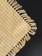 3-Piece Yellow Gingham Cotton Kitchen Linen Set - Reversible Placemat, Fringed Napkin & Quilted Pot Holder - Yarn Dyed Checkered Dining Bundle