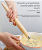 Triple Loop Danish Dough Whisk with Short Oak Handle - 9 Inch Compact Stainless Steel Mixer for Sourdough Starters, Eggs & Batter - Hand Held Flour Blender (3 Eye Design)