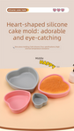 9 Inch Large Heart Shaped Silicone Cake Mould - Grey Non-Stick Baking Pan for Party & Celebration Cakes - Reinforced Rolled Edge Tray (25.9cm)