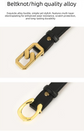 Womens Genuine Leather Belt White 2.3cm Wide Gold Buckle Waist Strap for Jeans & Dresses Elegant Fashion Accessory