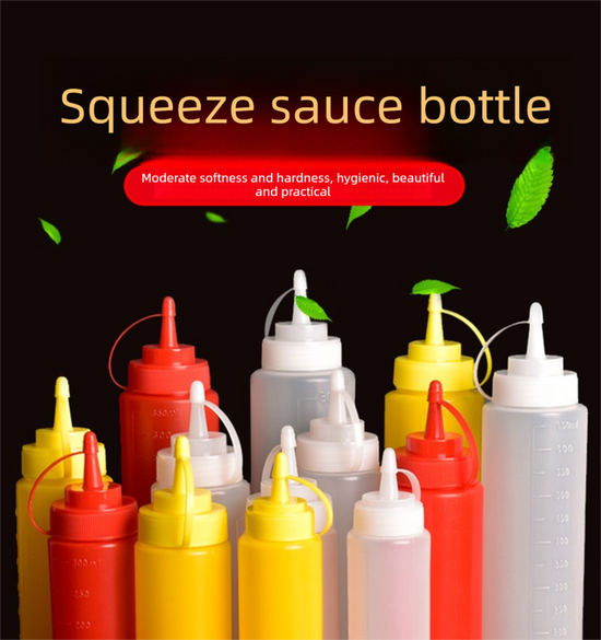 3 PCS Squeeze Sauce Bottle Set 800ml White Red Yellow Leakproof Condiment Dispenser for Salad Dressing Ketchup Mustard
