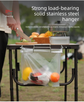 2 PCS Portable Folding Trash Bag Holder Stand Stainless Steel Garbage Bag Rack for Camping Picnic Kitchen and Student Desk Natural Finish