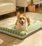 Thickened Soft Pet Bed Mat M Size Light Green Comfortable Dog Sleeping Pad Washable Cushion for Medium Dogs and Cats All Season Home Decor