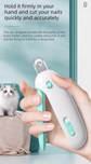 Adjustable Cat Nail Clippers Safety Round Hole Trimmer 1mm-3.5mm Anti-Splash Grooming Tool with File for Kittens & Rabbits Blue