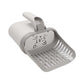2-in-1 Cat Litter Scoop with Integrated Waste Bin Detachable Sifter Shovel Anti-Reflux Baffle Large Capacity Grey (Bags Not Included)
