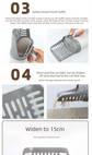2-in-1 Cat Litter Scoop with Integrated Waste Bin & 1 Roll Refill Bags Detachable Sifter Shovel Anti-Reflux Baffle Grey