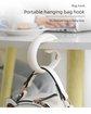 2 PCS Portable Purse Bag Hook Hanger Table Edge Holder Creamy White Foldable Non-Slip Clip for School Desk Office & Cafe