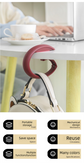 2 PCS Portable Purse Bag Hook Hanger Table Edge Holder Creamy White Foldable Non-Slip Clip for School Desk Office & Cafe