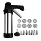Stainless Steel Cookie Press Gun Kit Biscuit Maker & Icing Decorator Set with 8 Discs 8 Nozzles Heavy Duty DIY Baking Tool for Cakes