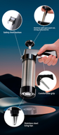 Stainless Steel Cookie Press Gun Kit Biscuit Maker & Icing Decorator Set with 8 Discs 8 Nozzles Heavy Duty DIY Baking Tool for Cakes