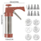 Stainless Steel Cookie Press Maker Kit with 8 Icing Tips and 6 Christmas Discs Red Manual Biscuit Press Machine
