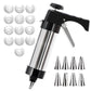 Stainless Steel Cookie Press Maker Kit with 13 Disc Molds and 8 Icing Tips Black Manual Biscuit Machine Set