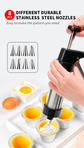 Stainless Steel Cookie Press Maker Kit Black Biscuit Machine with 13 Disc Molds 8 Icing Tips and Sponge Cleaning Brush