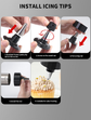 Stainless Steel Cookie Press Maker Kit Red Biscuit Machine with 13 Disc Molds 8 Icing Tips and Sponge Cleaning Brush