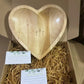 Handcrafted Heart Shaped Wooden Prayer Bowl with Prayer Cards and Raffia Natural Wood Grain Spiritual Gift for Home