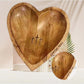 Handcrafted Heart Shaped Wooden Prayer Bowl with Prayer Cards and Raffia Natural Wood Grain Spiritual Gift for Home