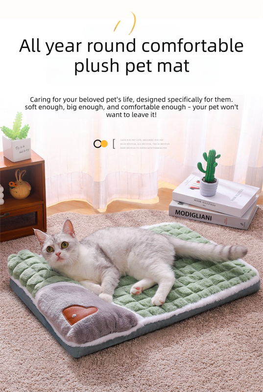 Thickened Pet Sofa Bed XXL Size 100x70cm Grey Dog Mat with Integrated Pillow Soft Washable Sleeping Pad for Dogs and Cats All Season Comfort