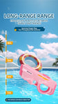 Electric Water Gun Automatic Continuous Fire Squirt Toy 8m Range Rechargeable Battery Outdoor Pool Beach Fun Pink