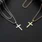 Silver Tone Cross Pendant Necklace Twisted Rope Chain 45cm Unisex Fashion Jewellery Gift for Men & Women