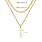 Silver Tone Cross Pendant Necklace Twisted Rope Chain 45cm Unisex Fashion Jewellery Gift for Men & Women