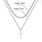 Silver Tone Cross Pendant Necklace Twisted Rope Chain 45cm Unisex Fashion Jewellery Gift for Men & Women