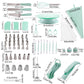 207 Pieces Cake Decorating Kit with Nordic Pink Revolving Turntable Icing Tips and Spatulas Complete Baking Tool Set