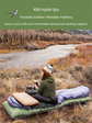 Outdoor Camping Self-Inflatable Air Mattress Portable Foot Press Beach Picnic Mat Foldable TPU Sleeping Pad Green and Grey