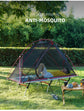 Single Person Off-Ground Camping Tent Portable Folding Bed Cover with Mosquito Net UV-Resistant Fishing Tent Black