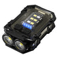 Mini EDC Keychain Flashlight Dual LED Super Bright 750mAh Type-C Rechargeable Magnetic Torch Work Light Black