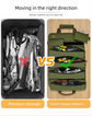 Heavy Duty Tool Roll Up Bag Organiser Multi-Pocket Canvas Carry Pouch for Electrician DIY Mechanic & 4WD Camping Green