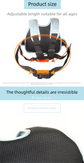 Child Motorcycle Safety Harness Strap Adjustable Passenger Belt with Handles & Storage Pocket Breathable Linen Blue for Scooter