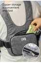 Child Motorcycle Safety Harness Strap Adjustable Passenger Belt with Handles & Storage Pocket Breathable Linen Blue for Scooter