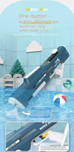 Electric Water Gun Auto Refill 46cm Blue Pulse Blaster High Pressure Toy with Manual & Electric Dual Mode for Kids & Adults