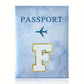 Fashion Initial Letter Passport Holder Stylish Travel Wallet Cover with Alphabet Pattern – Design F
